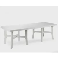 table d'extérieur messina, table à manger extensible, table de jardin polyvalente rectangulaire, 100% made in italy, 160x90h72 cm, blanc