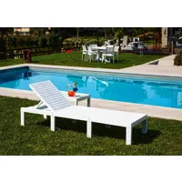bains de soleil caserta, transat de jardin réglable, lit d'extérieur, 100% made in italy, 195x65h78 cm, blanc