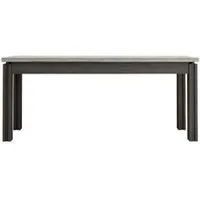 table l.180 cm +  allonge baxter imitation chêne/ gris