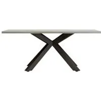 table l.180 cm pied central baxter imitation chêne/ gris