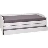 lit gigogne avec tiroir 90x200 cm lotar en bois massif blanc