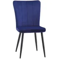 chaise en velours clohe bleu