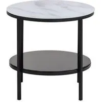 table basse ronde modern living noir/ blanc marbela
