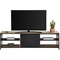 long meuble tv l.180 oskar imitation chêne sonoma/ noir