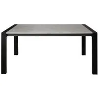 table  l.120/160 + allonge camden imitation béton/ noir