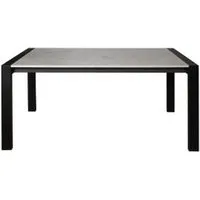table l.160/240 + allonges camden imitation béton/ noir