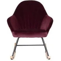 fauteuil à bascule bahia en velours prune