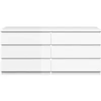 commode 2x3 tiroirs best lak blanc