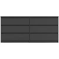 commode 2x3 tiroirs best lak 2 noir mat