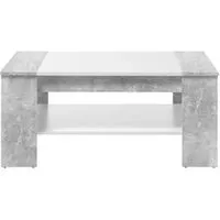 table basse finlay imitation béton et blanc