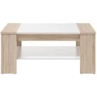 table basse finlay imitation chêne et blanc