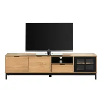 meuble tv l.187 cm bronx bois massif et noir