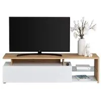 meuble tv l.170 arctic ii chêne/blanc
