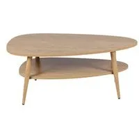 table basse ovale double plateau columbus imitation chêne