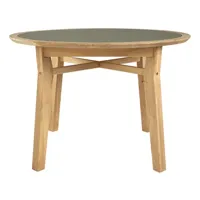 table ronde laelia bois massif/ lichen vert