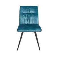 chaise bi-matière etna tissu bleu/ polyuréthane noir