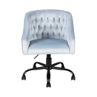 fauteuil de bureau loumaya en velours gris clair