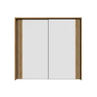 armoire 2 portes coulissantes waktipu l.231 cm blanc/imitation chêne