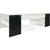 table basse en mdf blanc et noir 118 cm