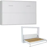 armoire lit escamotable strada-v2 blanc mat 160x200cm - inside 75 - gain de place - contemporain