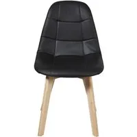 lot de 4 - chaise sulta noir - assise cuir pu - pieds bois
