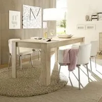 table de salle à manger couleur bois moderne plume l. 137 x p. 90 x h. 79 cm l 137 x p 90 x h 79 cm beige
