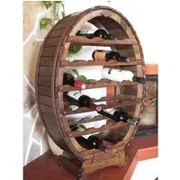 dandibo casier à vin tonneau à vin pour 24 bouteilles brun décapé bar porte-bouteilles tonneau porte-bouteilles