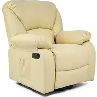 ecode fauteuil de massage relax monaco, 10 vibromoteurs à ondulation, inclinable à 160 °, fonction chauffage, a ++, beige