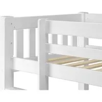 lit superposé enfant en pin massif lasuré blanc - erst-holz - 90x200 - avec tiroirs - a lattes - séparable