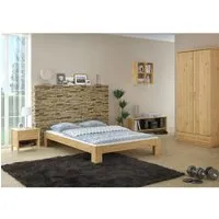 lit futon en pin massif naturel - erst-holz - 140x200 cm - design moderne - bois massif - marron