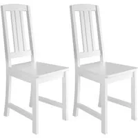 chaises de cuisine blanches en bois massif - erst-holz - set de 2 - conception solide - facile à nettoyer