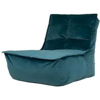 pouf chaise longue en velours dolce - icon - bleu sarcelle - intérieur - design