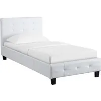 lit simple adulte/enfant reve avec sommier 90x190 cm - blanc - idimex - lit capitonné - classique - intemporel