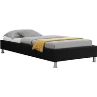 lit futon simple idimex nizza 90x190 cm avec sommier et pieds en métal chromé