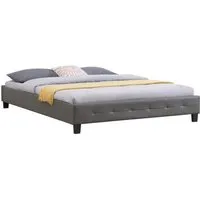 lit futon double gomera - idimex - queen size 160x200 cm - revêtement synthétique gris