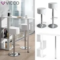 table de bar vicco vincent blanche, comptoir de bar, table mange-debout, table de comptoir, table de bistrot, bar