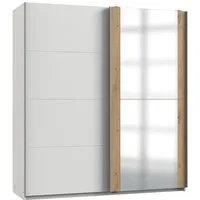 armoire placard meuble de rangement coloris blanc-chêne artisan - longueur 180 x hauteur 200 x profondeur 64 cm