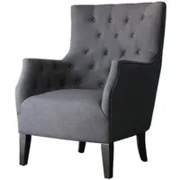 fauteuil scandinave tissu duchesse - gris - 76 x 83 x 100,5 cm