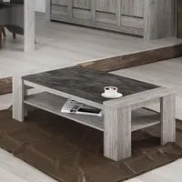 table de salon 130 cm moderne couleur chêne gris angus l 130 x p 70 x 40 cm gris