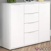vicco  leon meuble tv en blanc