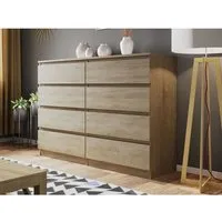 commode - bestmobilier - celia - 8 tiroirs - bois - style contemporain