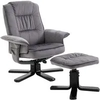 fauteuil de relaxation charles - idimex - gris - inclinable - rotatif