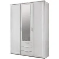 armoire enfant en panneaux de particules coloris blanc - dim : 135 x 210 x 58 cm