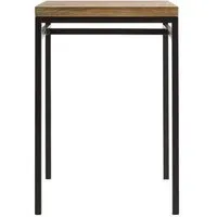 table haute carrée en bois de manguier et métal noir ypster - miliboo - 4 places - meuble de séjour