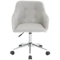 fauteuil de bureau design en tissu gris clair baltik - miliboo - réglable en hauteur - accoudoirs - roulettes