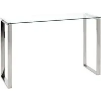 table haute en verre trempé transparent - 120 x 40 x 78 cm