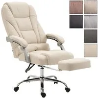 fauteuil de bureau ergonomique pacific - clp - tissu - crème - pied en métal - grande taille - confortable