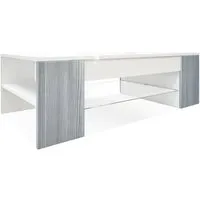 vladon table de salon table basse clip en blanc avec des bordures en avola-anthracite