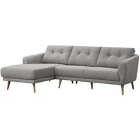 canapé d'angle gauche en tissu gris - lorna - 3 places - style scandinave et moderne