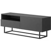 furnix meuble tv / banc tv industriel enjoyify ii 120 cm avec 1 niche graphite